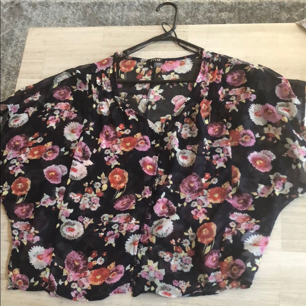 Sheer floral shirt